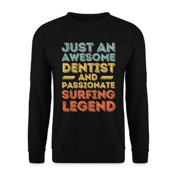 Dentiste Surf rétro - Sweat-shirt Unisexe - noir - Devant - Alina (178cm) & Michal (187cm)