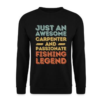 Zimmermann fishing retro - Unisex Sweatshirt - black - Front - Alina (178cm) & Michal (187cm)