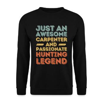 Charpentier chasse rétro - Sweat-shirt Unisexe - noir - Devant - Alina (178cm) & Michal (187cm)