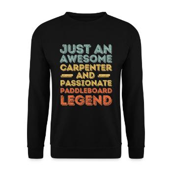 Zimmermann Paddleboard retro - Unisex Pullover - Schwarz - Vorne - Alina (178cm) & Michal (187cm)