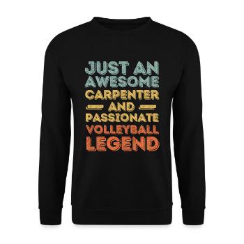Zimmermann Volleyball retro - Unisex Sweatshirt - black - Front - Alina (178cm) & Michal (187cm)