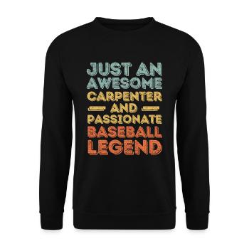 Zimmermann Baseball retro - Unisex Pullover - Schwarz - Vorne - Alina (178cm) & Michal (187cm)