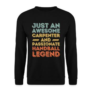 Zimmermann Handball retro - Unisex Sweatshirt - black - Front - Alina (178cm) & Michal (187cm)