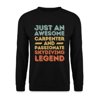 Zimmermann parachutisme rétro - Sweat-shirt Unisexe - noir - Devant - Alina (178cm) & Michal (187cm)