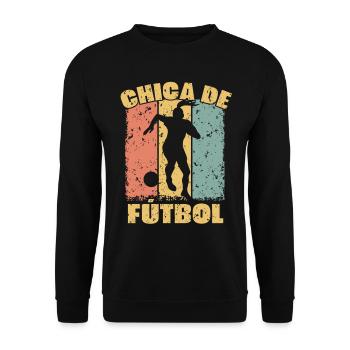Women Soccer retro - Unisex Sweatshirt - black - Front - Alina (178cm) & Michal (187cm)