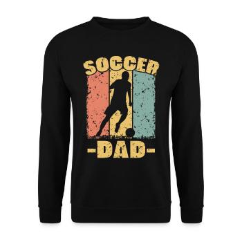 Fußball Papa retro - Unisex Pullover - Schwarz - Vorne - Alina (178cm) & Michal (187cm)