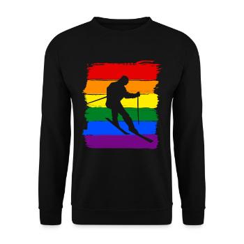 Ski LGBT Pride - Sweat-shirt Unisexe - noir - Devant - Alina (178cm) & Michal (187cm)