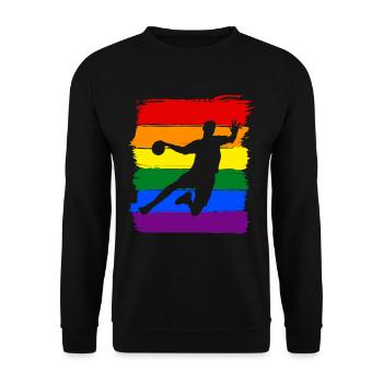Handball LGBT Pride - Unisex Pullover - Schwarz - Vorne - Alina (178cm) & Michal (187cm)