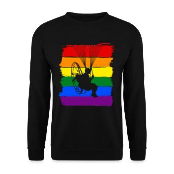 Paramoteur LGBTQ Pride - Sweat-shirt Unisexe - noir - Devant - Alina (178cm) & Michal (187cm)