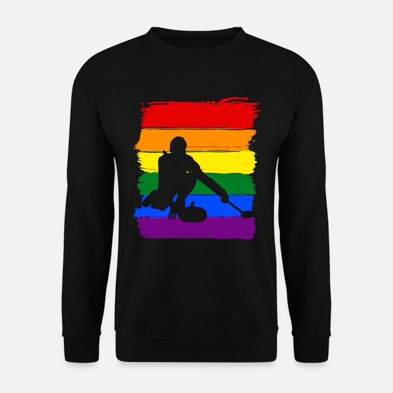 Curling LGBT Pride - Unisex Pullover - Schwarz