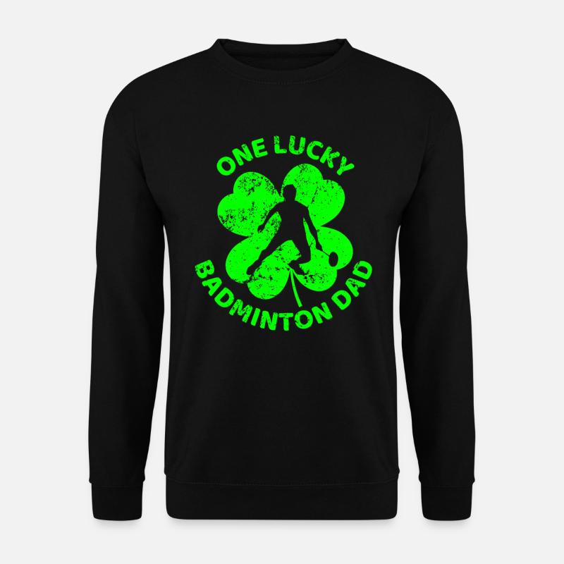 Badminton St. Patrick's Day Kleeblatt - Unisex Pullover - Schwarz