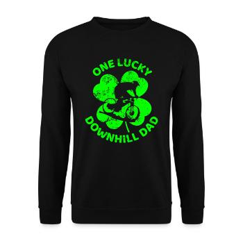 Radfahren St. Patrick's Day Kleeblatt - Unisex Pullover - Schwarz - Vorne - Alina (178cm) & Michal (187cm)