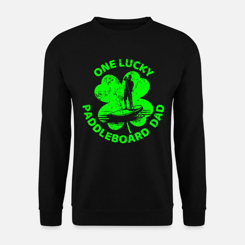 Paddleboard St. Patrick's day shamrock - Unisex Sweatshirt - black