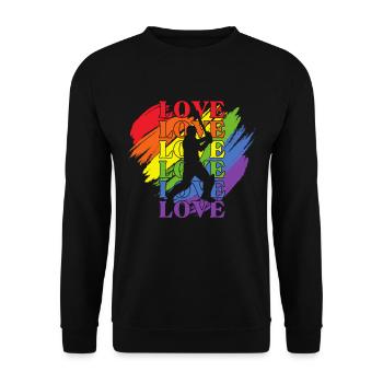 Cricket LGBT Pride - Unisex Pullover - Schwarz - Vorne - Alina (178cm) & Michal (187cm)