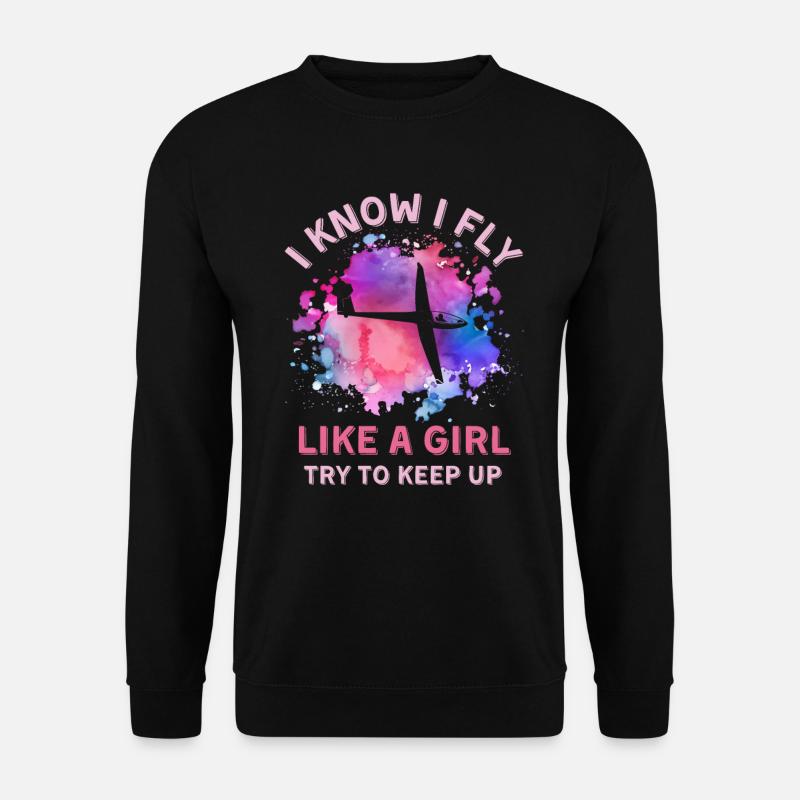 Frauen Segelfliegendes Mädchen - Unisex Pullover - Schwarz