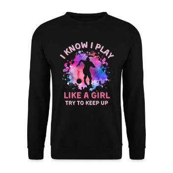 Women Soccer Girl - Unisex Sweatshirt - black - Front - Alina (178cm) & Michal (187cm)