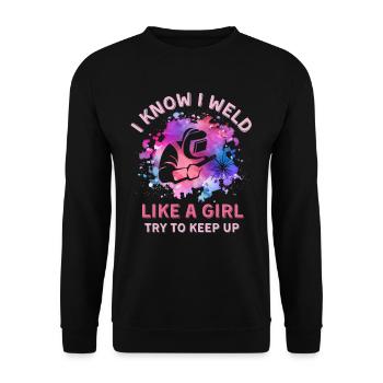 Femmes soudeuses - Sweat-shirt Unisexe - noir - Devant - Alina (178cm) & Michal (187cm)