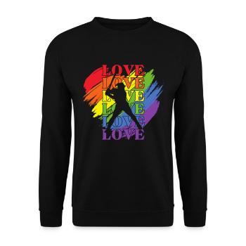 Baseball LGBT Pride - Unisex Pullover - Schwarz - Vorne - Alina (178cm) & Michal (187cm)