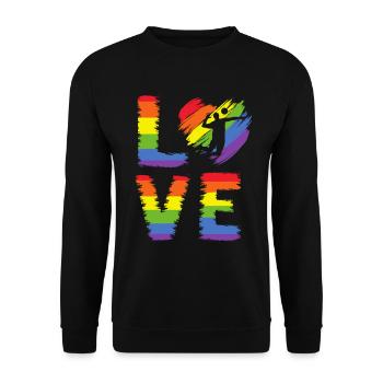 Volleyball LGBT Pride - Unisex Pullover - Schwarz - Vorne - Alina (178cm) & Michal (187cm)