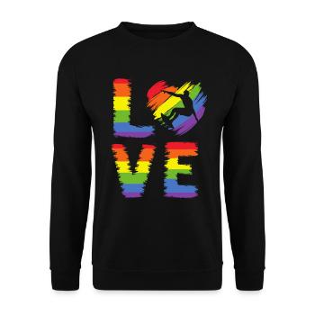 Surfen LGBT Pride - Unisex Pullover - Schwarz - Vorne - Alina (178cm) & Michal (187cm)
