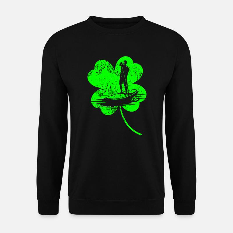 Paddleboard St. Patrick's day shamrock - Unisex Sweatshirt - black