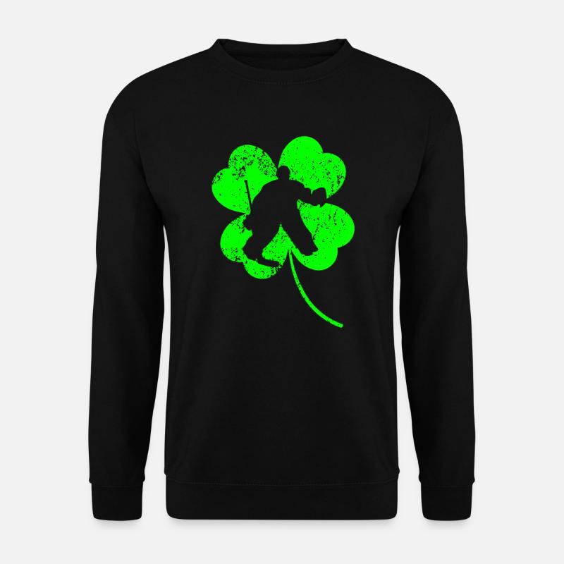 Eishockey St. Patrick's Day Kleeblatt - Unisex Pullover - Schwarz