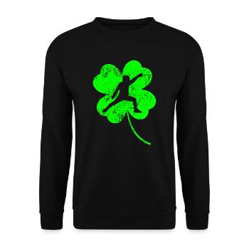Fechten des St. Patrick's Day Kleeblatts - Unisex Pullover - Schwarz - Vorne - Alina (178cm) & Michal (187cm)