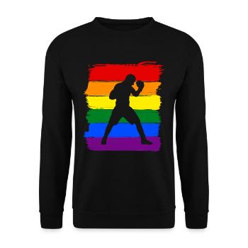 Boxen LGBT Pride - Unisex Pullover - Schwarz - Vorne - Alina (178cm) & Michal (187cm)