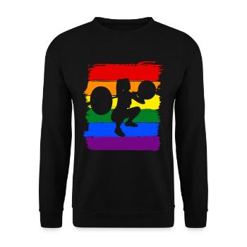 Frauen Gewichtheben LGBT - Unisex Pullover - Schwarz - Vorne - Alina (178cm) & Michal (187cm)