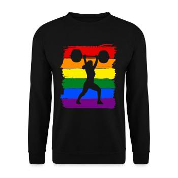 Frauen Gewichtheben LGBT - Unisex Pullover - Schwarz - Vorne - Alina (178cm) & Michal (187cm)
