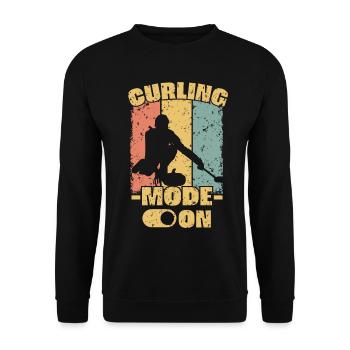 Eisstockschießen retro - Unisex Pullover - Schwarz - Vorne - Alina (178cm) & Michal (187cm)