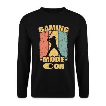 Baseball Retro - Unisex Pullover - Schwarz - Vorne - Alina (178cm) & Michal (187cm)