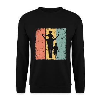 Vatertag vater von zwei Söhnen - Unisex Pullover - Schwarz - Vorne - Alina (178cm) & Michal (187cm)