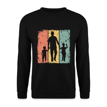 Père père de deux garçons - Sweat-shirt Unisexe - noir - Devant - Alina (178cm) & Michal (187cm)