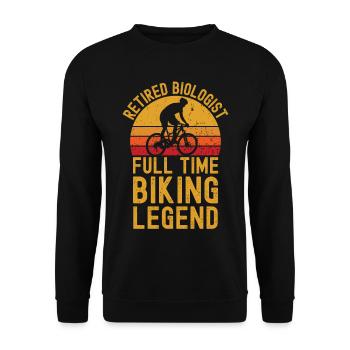 Retired biologist biking legend - Unisex Sweatshirt - black - Front - Alina (178cm) & Michal (187cm)