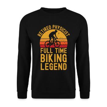 Retired physicist biking legend - Unisex Sweatshirt - black - Front - Alina (178cm) & Michal (187cm)