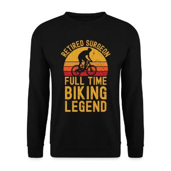 Retired surgeon biking legend - Unisex Sweatshirt - black - Front - Alina (178cm) & Michal (187cm)