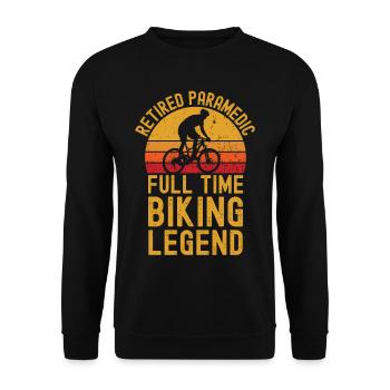Retired paramedic biking legend - Unisex Sweatshirt - black - Front - Alina (178cm) & Michal (187cm)