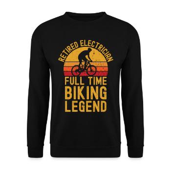 Retired electrician biking legend - Unisex Sweatshirt - black - Front - Alina (178cm) & Michal (187cm)