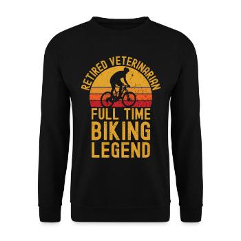 Retired veterinarian biking legend - Unisex Sweatshirt - black - Front - Alina (178cm) & Michal (187cm)