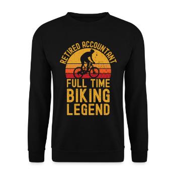 Retired accountant biking legend - Unisex Sweatshirt - black - Front - Alina (178cm) & Michal (187cm)