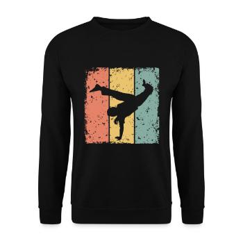 Capoeira retro - Unisex Sweatshirt - black - Front - Alina (178cm) & Michal (187cm)