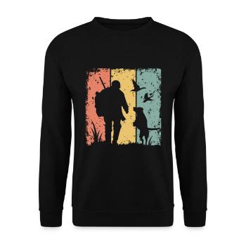 Chasse rétro - Sweat-shirt Unisexe - noir - Devant - Alina (178cm) & Michal (187cm)