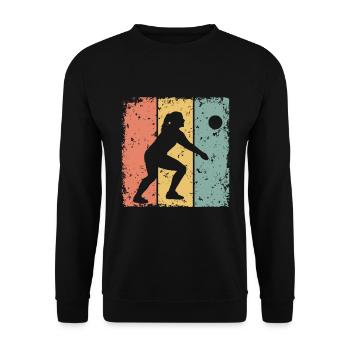 Damen Volleyball retro - Unisex Pullover - Schwarz - Vorne - Alina (178cm) & Michal (187cm)
