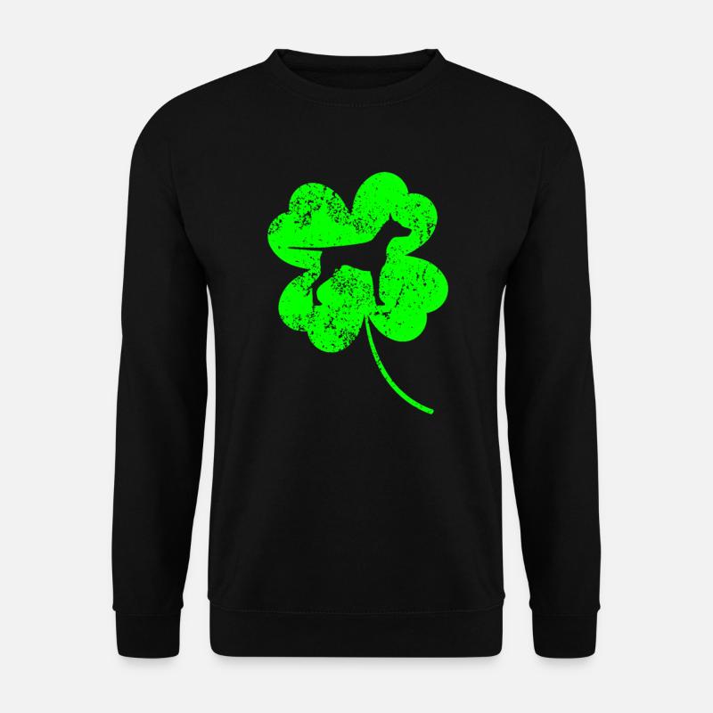 Dobermann St.Patrick's Tag Kleeblatt - Unisex Pullover - Schwarz