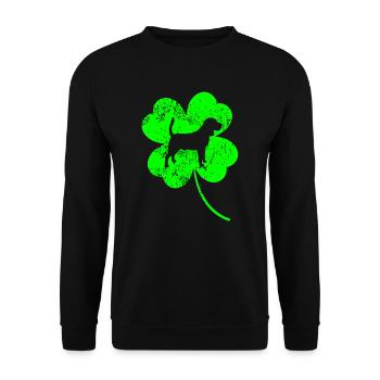 Basset-hound St.Patrick's day Shamrock - Unisex Pullover - Schwarz - Vorne - Alina (178cm) & Michal (187cm)