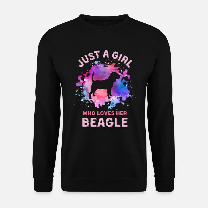 Beagle Mama Besitzer Bunt Farbspritzer - Unisex Pullover - Schwarz