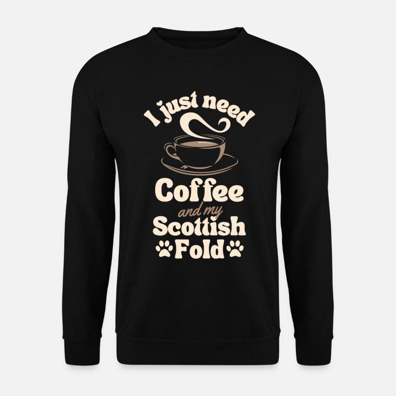 Coffee Scottish-fold lover - Unisex Sweatshirt - black