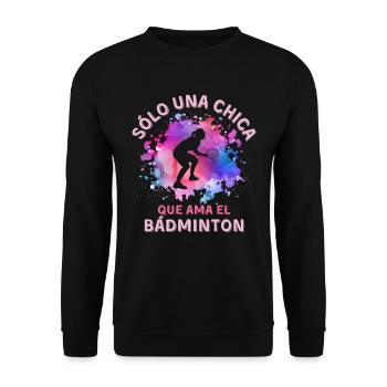 Frauen Badminton Mädchen - Unisex Pullover - Schwarz - Vorne - Alina (178cm) & Michal (187cm)