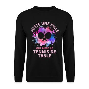 Tischtennis Damen Mädchen - Unisex Pullover - Schwarz - Vorne - Alina (178cm) & Michal (187cm)